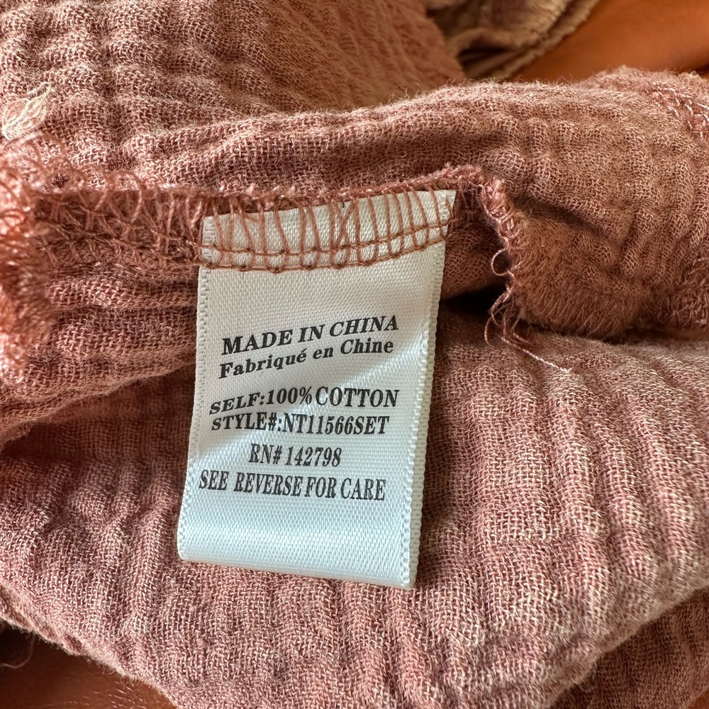 Rust M Washed Cotton Textured Two-Piece Set - Picture 5 of 9
